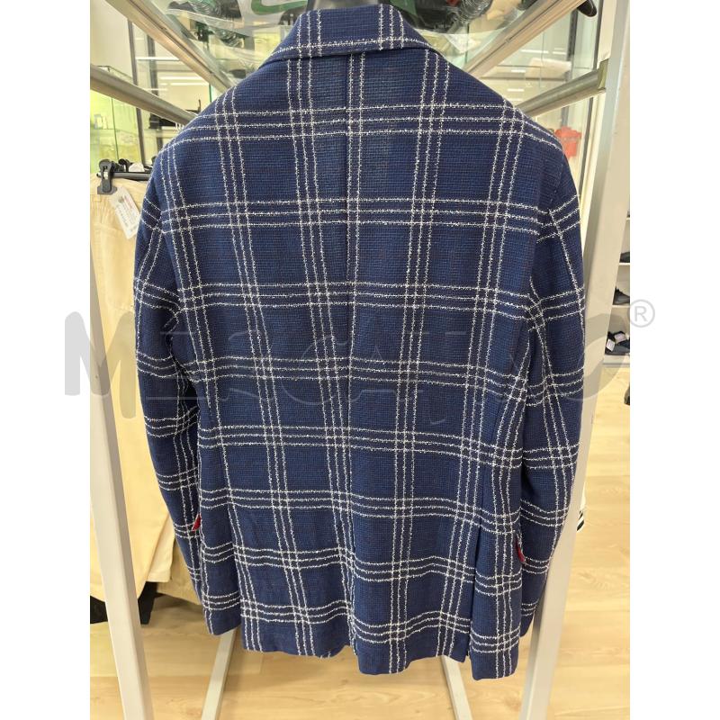 GIACCA UOMO MULISH BLU QUADRI BORDI BIANCHI  | Mercatino dell'Usato Teramo 2
