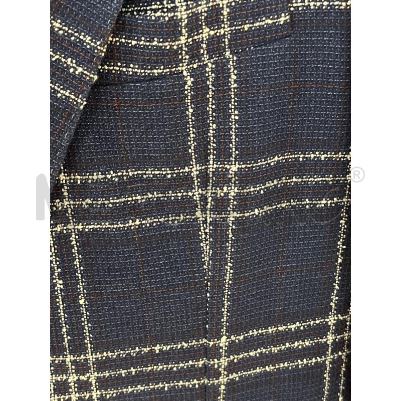 GIACCA UOMO MULISH BLU QUADRI BORDI BIANCHI  | Mercatino dell'Usato Teramo 3