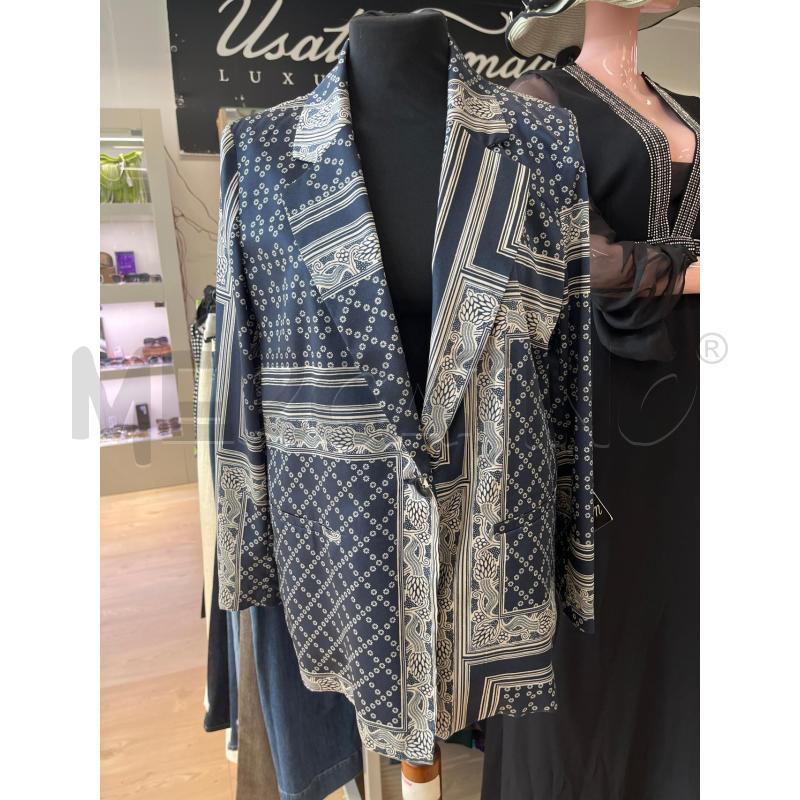 GIACCONE DONNA EMME MARELLA BLU NOTTE FANTASIA BEIGE  | Mercatino dell'Usato Teramo 1