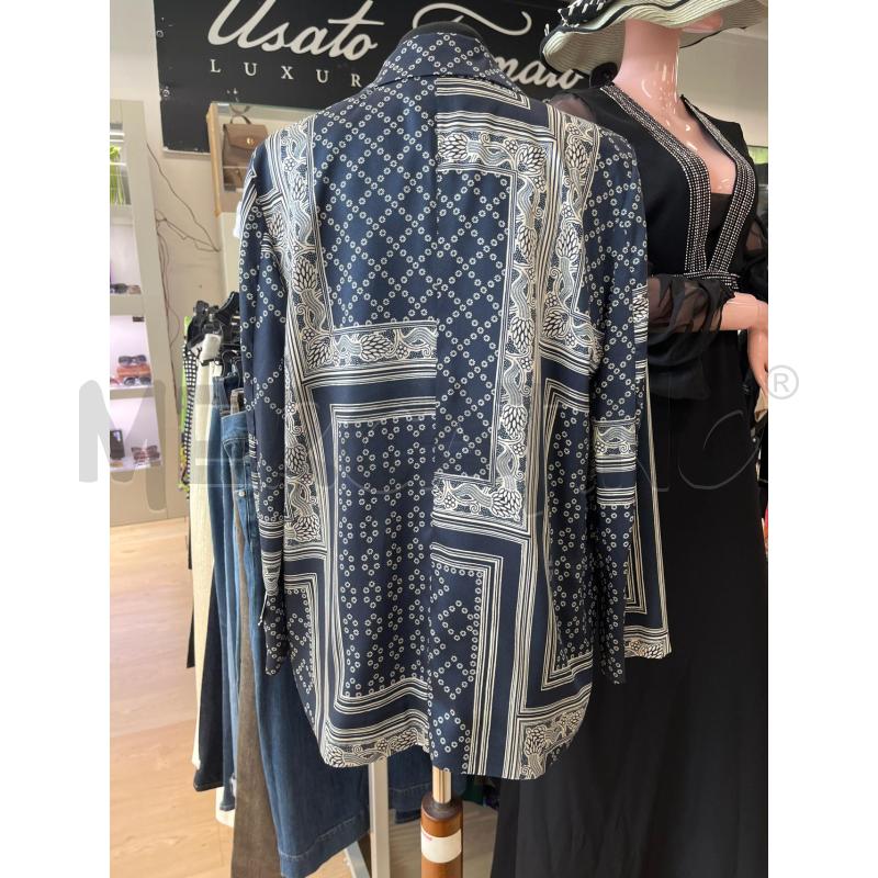 GIACCONE DONNA EMME MARELLA BLU NOTTE FANTASIA BEIGE  | Mercatino dell'Usato Teramo 2
