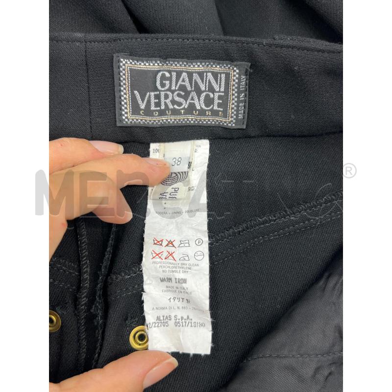 GIANNI VERSACE PANTALONE DONNA NERO A PALAZZO 100 LANA VINTAGE ATELIE MADE IN ITALY - COUTURE | Mercatino dell'Usato Teramo 4