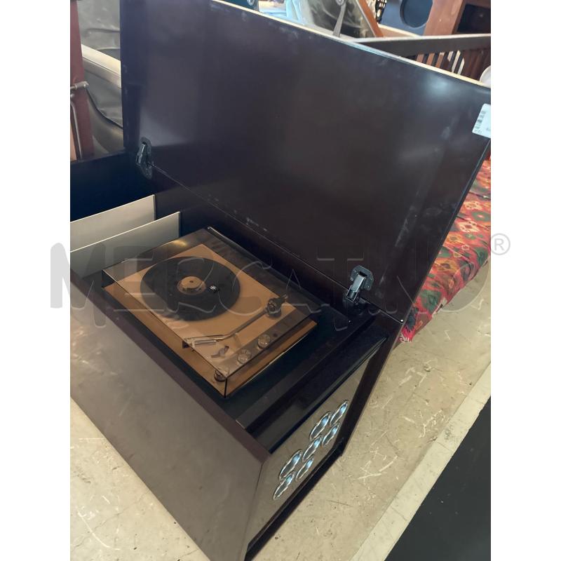 GIRADISCHI MOBILE IN LEGNO DA SALOTTO + SPEAKER PORTA DISCHI IN LEGNO MARRONE  | Mercatino dell'Usato Teramo 2