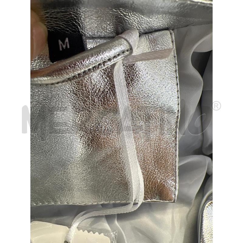 GIUBBINO DONNA ARGENTATO METALLIZZATO SIMIL PELLE ZIP ARGENTATA | Mercatino dell'Usato Teramo 3
