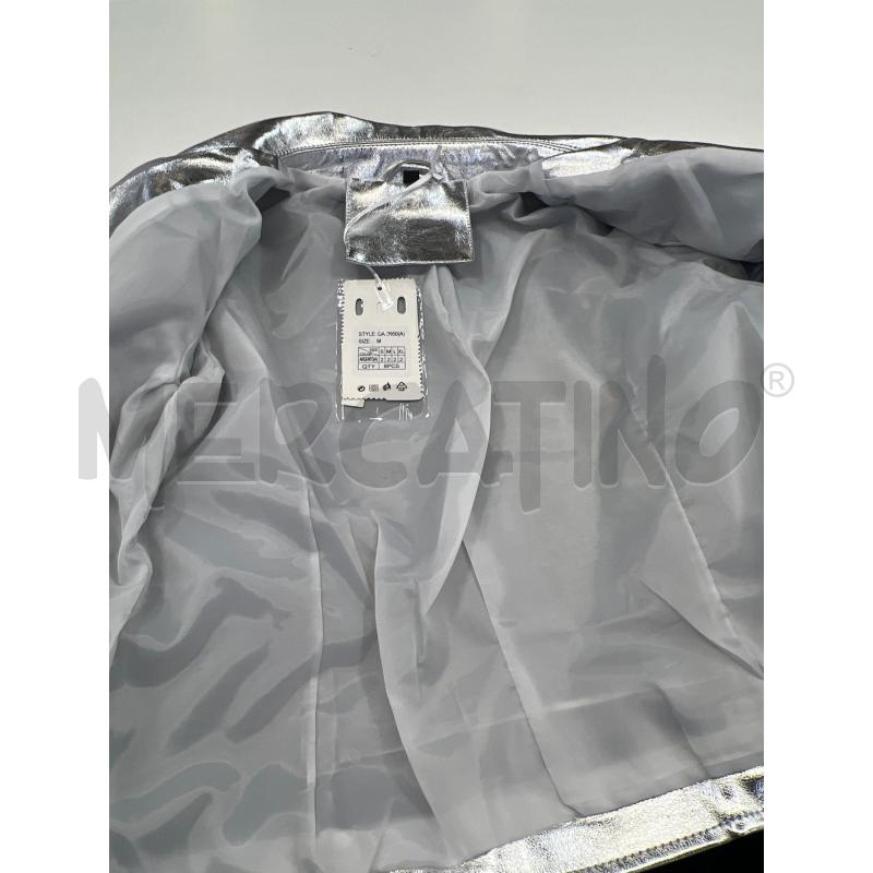 GIUBBINO DONNA ARGENTATO METALLIZZATO SIMIL PELLE ZIP ARGENTATA | Mercatino dell'Usato Teramo 4