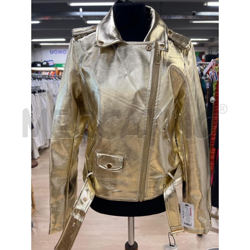 GIUBBINO DONNA DORATO METALLIZZATO CORTO ZIP DORATE | Mercatino dell'Usato Teramo 1