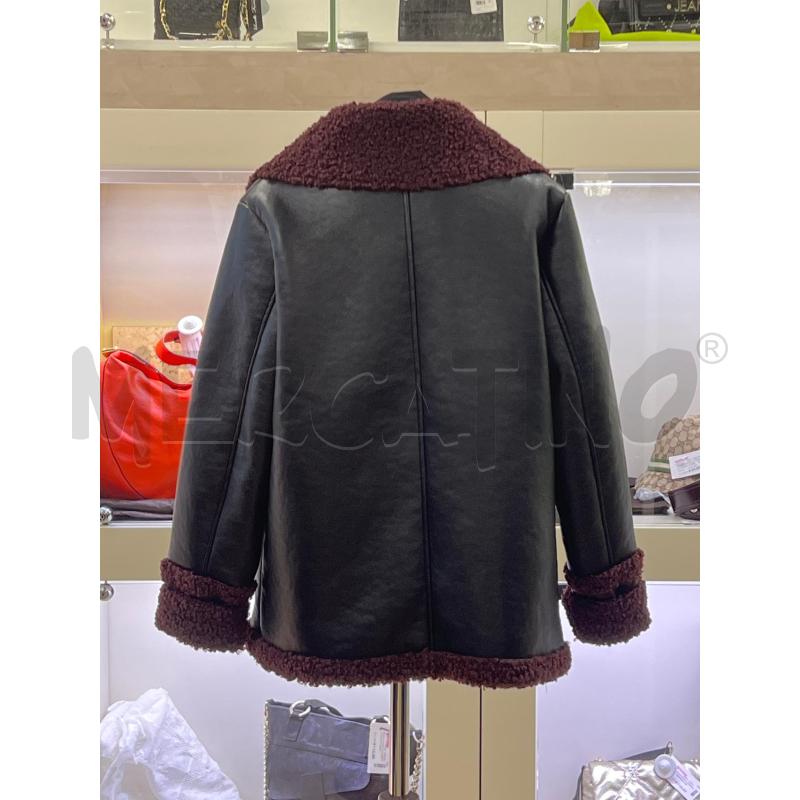 GIUBBOTTO DONNA NERO TEDDY BORDEAUX 4 BOTTONI  | Mercatino dell'Usato Teramo 2