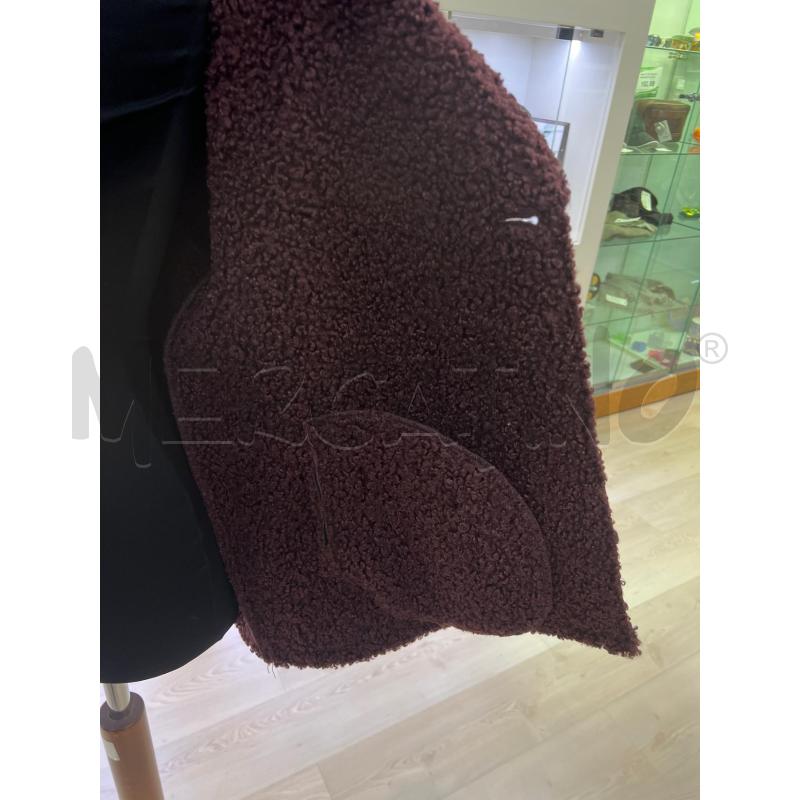 GIUBBOTTO DONNA NERO TEDDY BORDEAUX 4 BOTTONI  | Mercatino dell'Usato Teramo 3