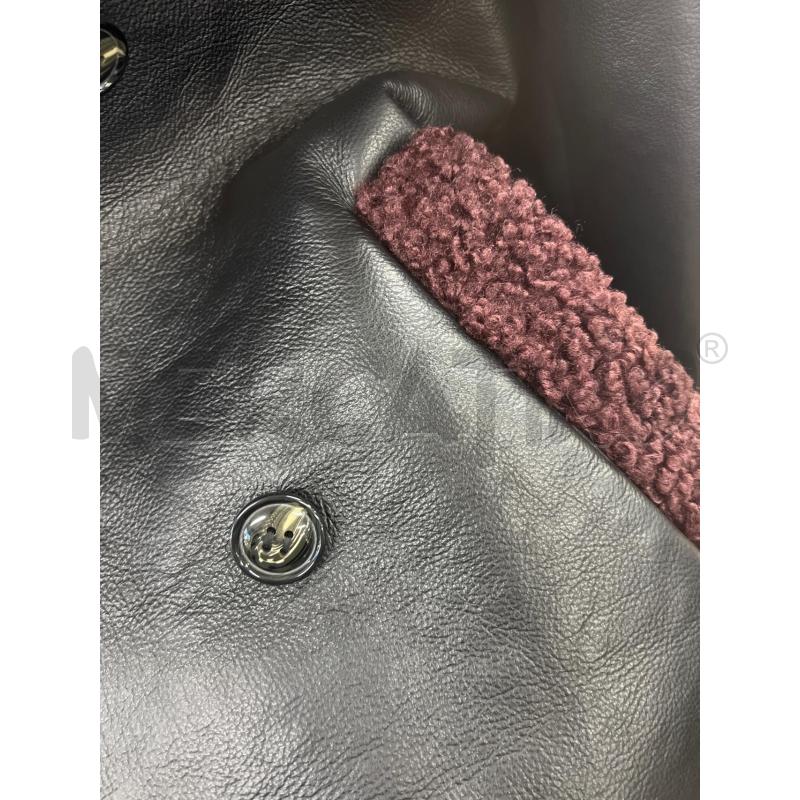 GIUBBOTTO DONNA NERO TEDDY BORDEAUX 4 BOTTONI  | Mercatino dell'Usato Teramo 5