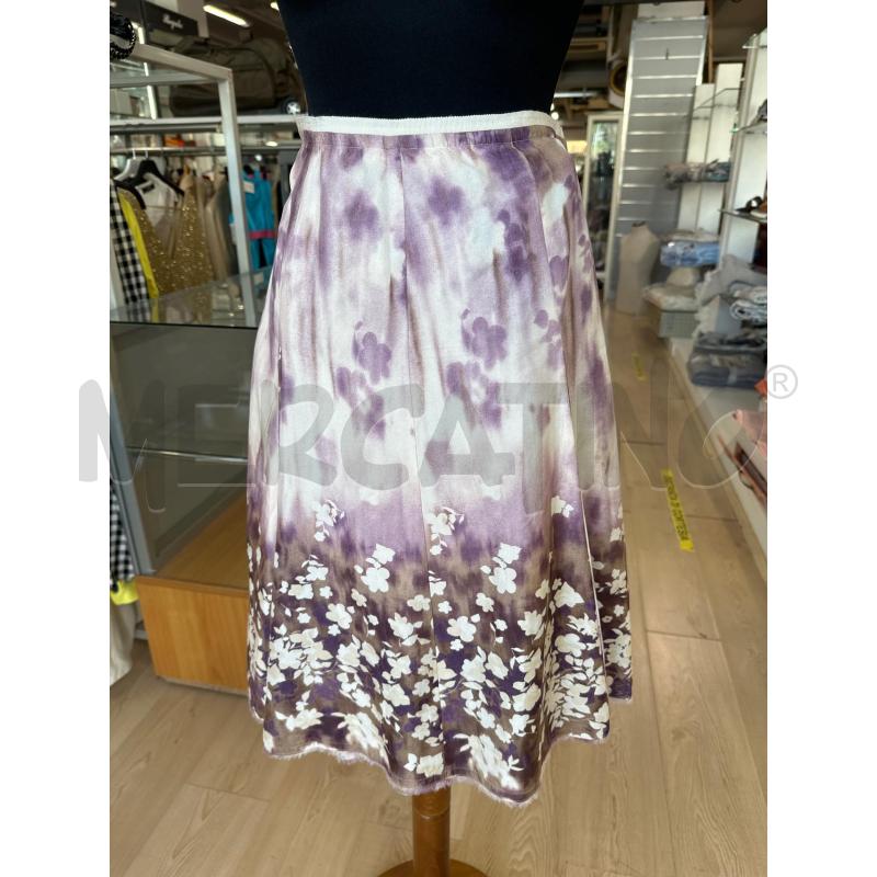 GONNA SPORTMAX LILLA MARRONE FIORI BIANCHI | Mercatino dell'Usato Teramo 1
