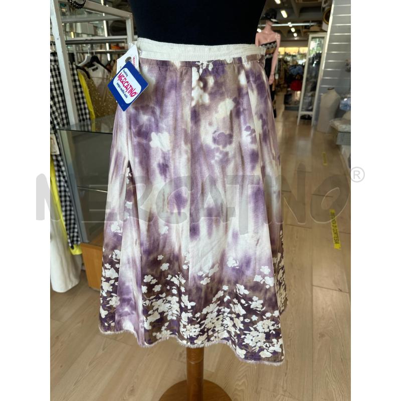 GONNA SPORTMAX LILLA MARRONE FIORI BIANCHI | Mercatino dell'Usato Teramo 2