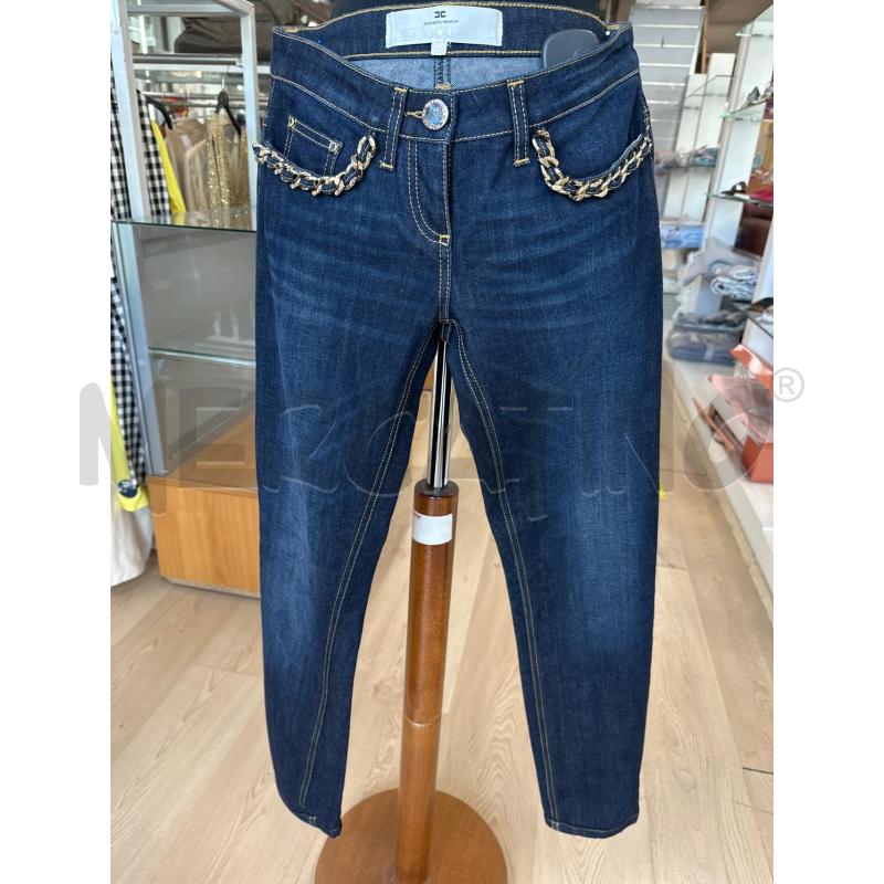 JEANS DONNA ELISABETTA FRANCHI BLU TASCHE CATENE DORATE | Mercatino dell'Usato Teramo 1