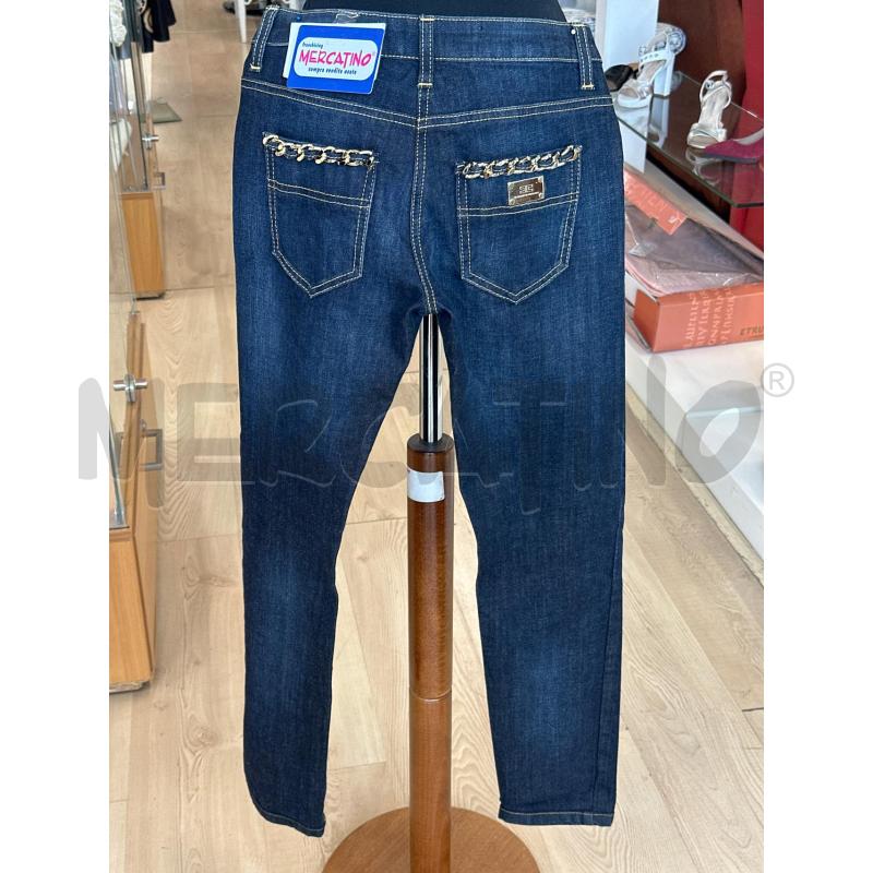 JEANS DONNA ELISABETTA FRANCHI BLU TASCHE CATENE DORATE | Mercatino dell'Usato Teramo 3