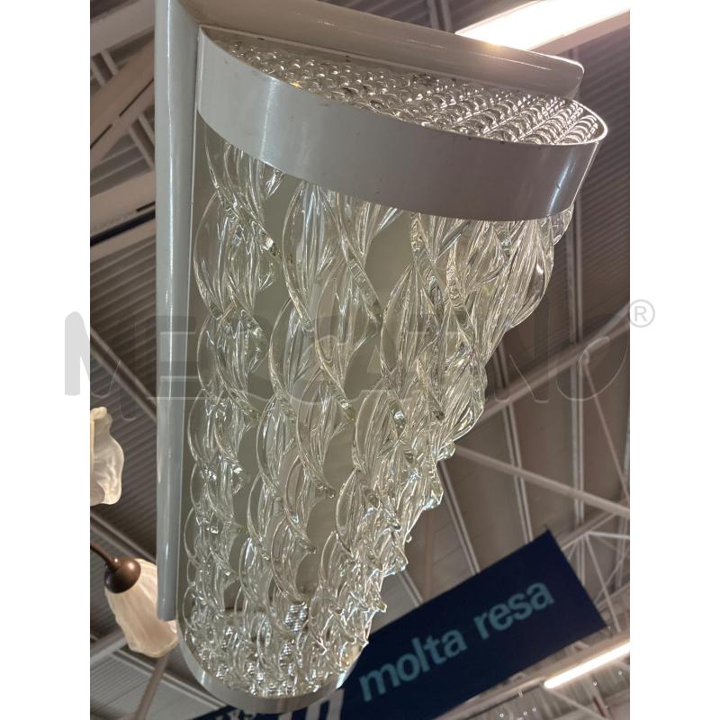 LAMPADARIO ANNI 50 IN TUBI VETRO TORCIGLIONI METALLO BIANCO | Mercatino dell'Usato Teramo 2