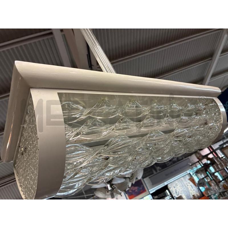 LAMPADARIO ANNI 50 IN TUBI VETRO TORCIGLIONI METALLO BIANCO | Mercatino dell'Usato Teramo 4