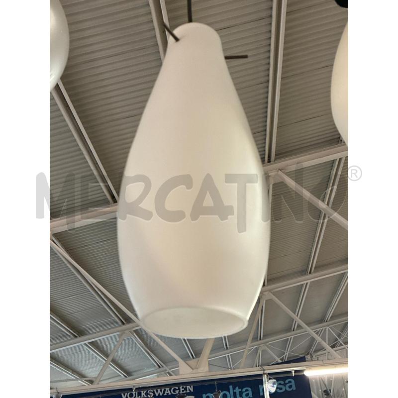 LAMPADARIO ANNI 50 VETRO OPALINA BIANCA  | Mercatino dell'Usato Teramo 1