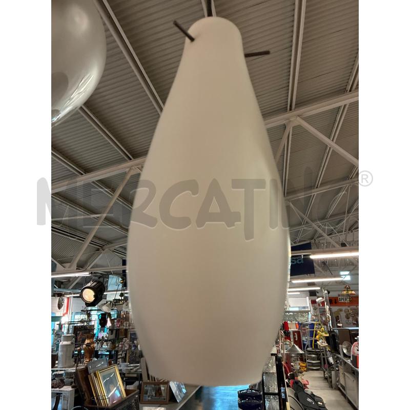 LAMPADARIO ANNI 50 VETRO OPALINA BIANCA  | Mercatino dell'Usato Teramo 2