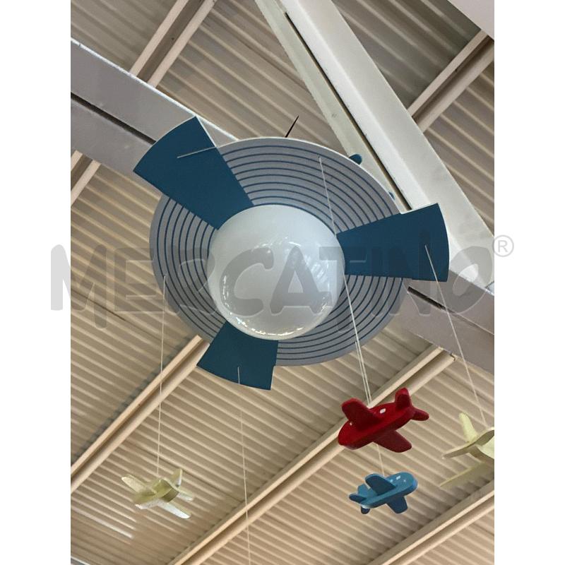 LAMPADARIO BIMBI 1 LUCE SUPPORTO LEGNO CON AEREI | Mercatino dell'Usato Teramo 3
