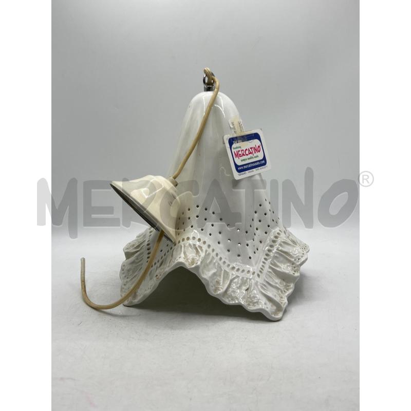 LAMPADARIO CERAMICA BIANCO FORMA FAZZOLETTO | Mercatino dell'Usato Teramo 1