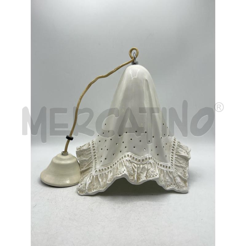 LAMPADARIO CERAMICA BIANCO FORMA FAZZOLETTO | Mercatino dell'Usato Teramo 1