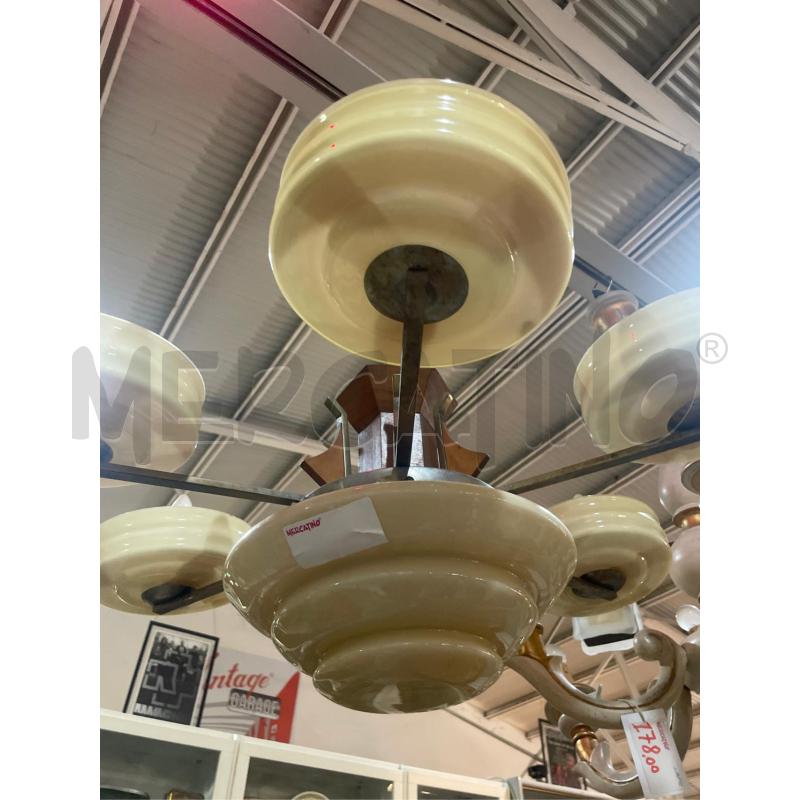 LAMPADARIO DECO'LEGNO  7 COPPE OPALINA  | Mercatino dell'Usato Teramo 2