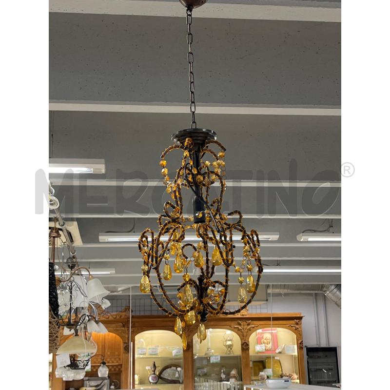 LAMPADARIO FERROE STRASS ARANCIO IN STILE | Mercatino dell'Usato Teramo 1