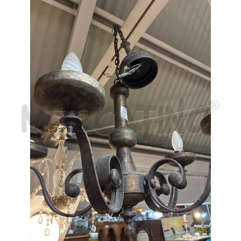 LAMPADARIO FERRO 5 LUCI | Mercatino dell'Usato Teramo 3
