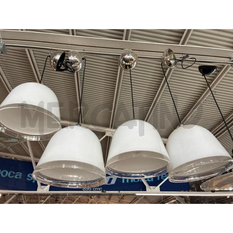 LAMPADARIO IGUZZINI CAMPANA PLASTICA BIANCA BORDO TRASPARENTE | Mercatino dell'Usato Teramo 1