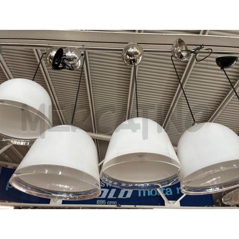 LAMPADARIO IGUZZINI CAMPANA PLASTICA BIANCA BORDO TRASPARENTE | Mercatino dell'Usato Teramo 2