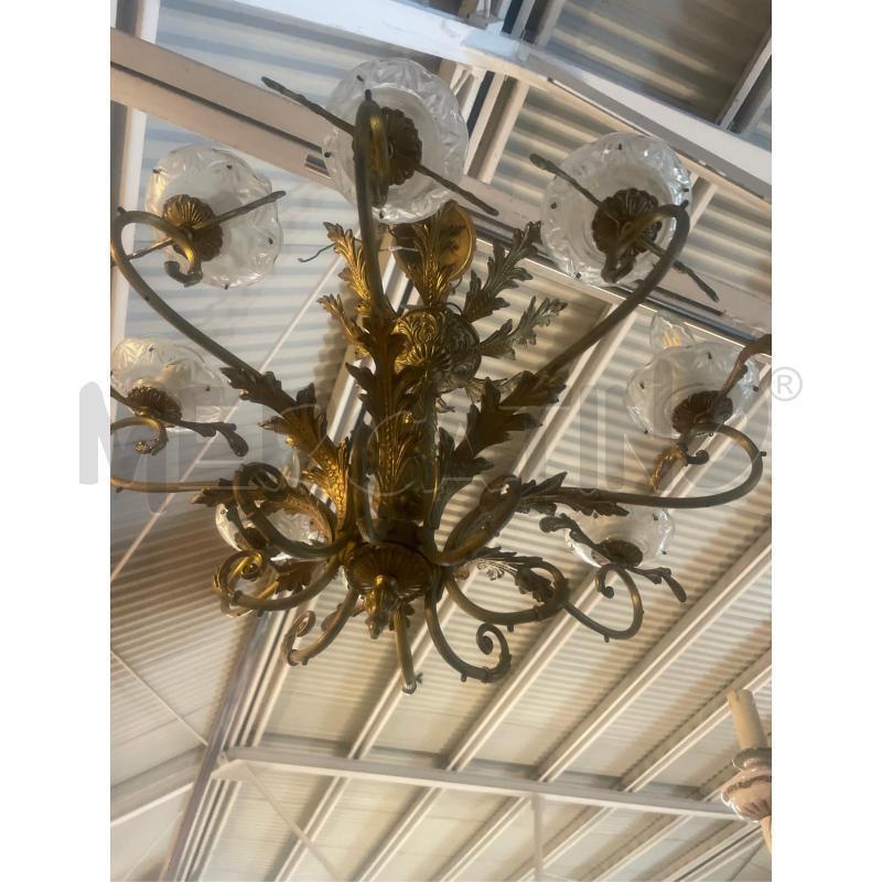 LAMPADARIO IN OTTONE PIENO 8 BRACCIA LUCI | Mercatino dell'Usato Teramo 2