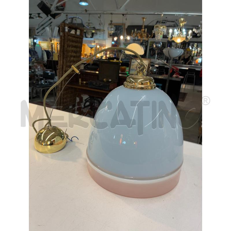 LAMPADARIO MODERNARIATO VETRO VIANCO ROSA SATINATO 1 LUCE | Mercatino dell'Usato Teramo 1
