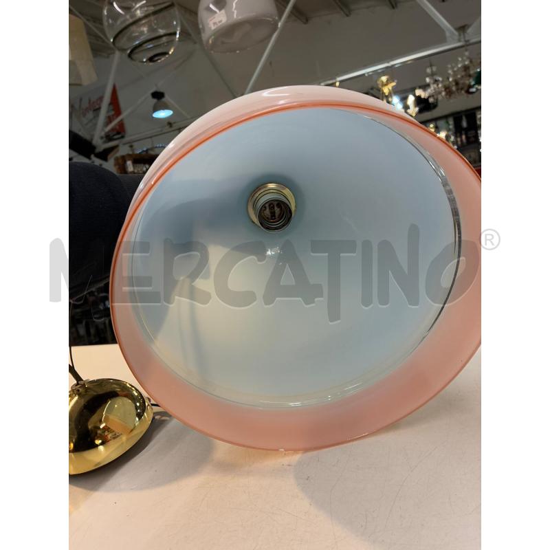 LAMPADARIO MODERNARIATO VETRO VIANCO ROSA SATINATO 1 LUCE | Mercatino dell'Usato Teramo 3