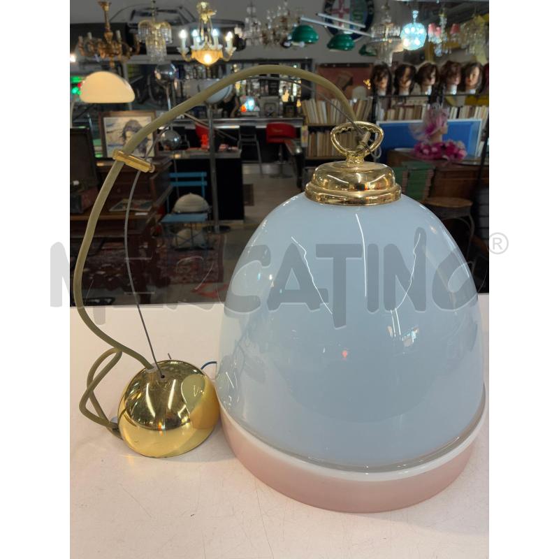 LAMPADARIO MODERNARIATO VETRO VIANCO ROSA SATINATO 1 LUCE | Mercatino dell'Usato Teramo 4