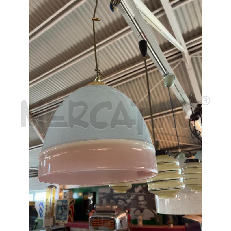 LAMPADARIO MODERNARIATO VETRO VIANCO ROSA SATINATO 1 LUCE | Mercatino dell'Usato Teramo 5