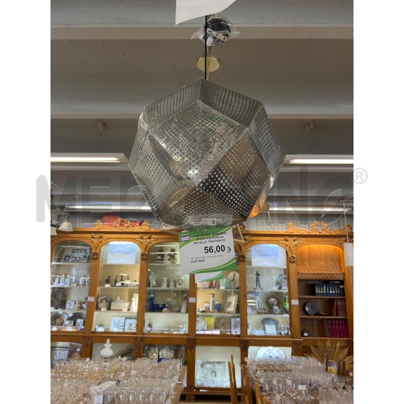 LAMPADARIO MODERNO SFERA POLIEDRICA METALLO TRAFORATO | Mercatino dell'Usato Teramo 1