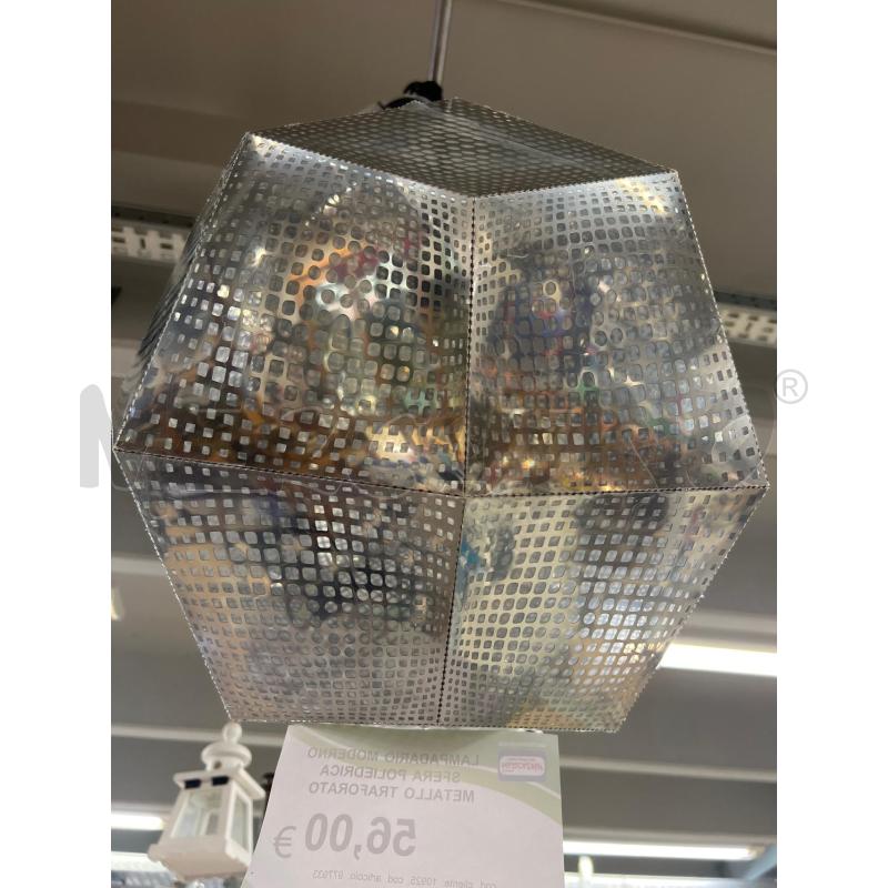 LAMPADARIO MODERNO SFERA POLIEDRICA METALLO TRAFORATO | Mercatino dell'Usato Teramo 2
