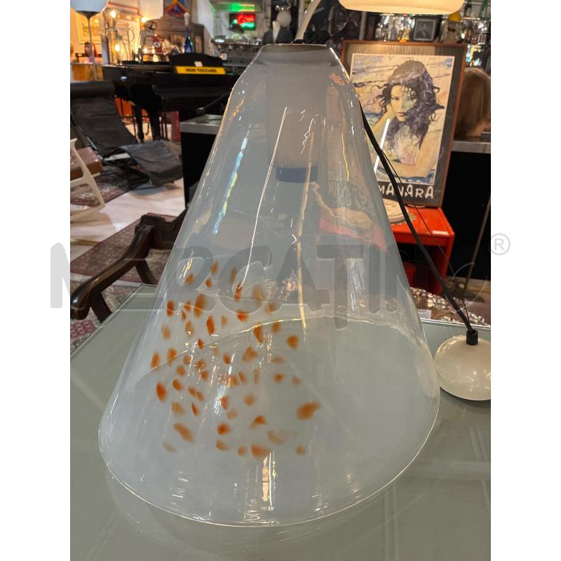 LAMPADARIO MURANO A CAMPANA VETRO PIGMENTI ARANCIO | Mercatino dell'Usato Teramo 2