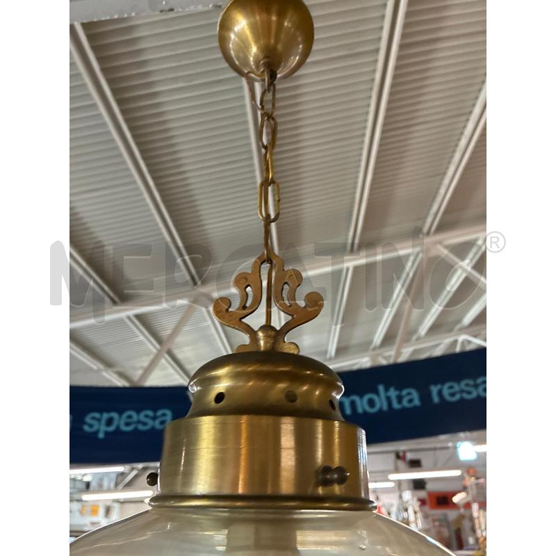 LAMPADARIO OTTONE VETRO SATINATO ANNI 70 1 LUCE | Mercatino dell'Usato Teramo 5