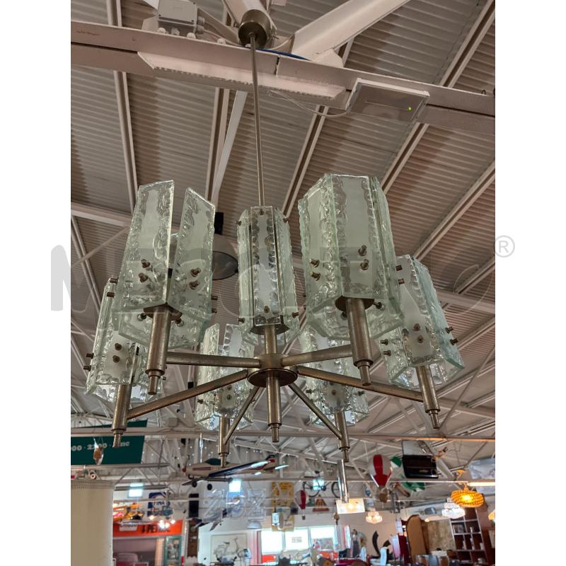 LAMPADARIO SPACE AGE IN VETRO STRUTTURATO 6 LUCI BRACCIA | Mercatino dell'Usato Teramo 1