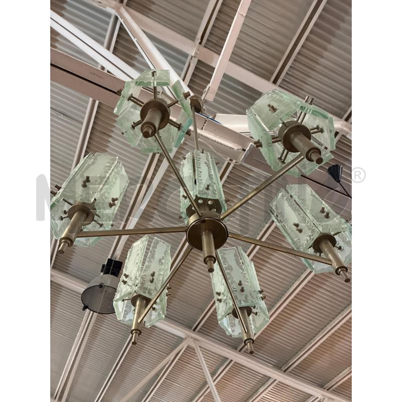 LAMPADARIO SPACE AGE IN VETRO STRUTTURATO 6 LUCI BRACCIA | Mercatino dell'Usato Teramo 3