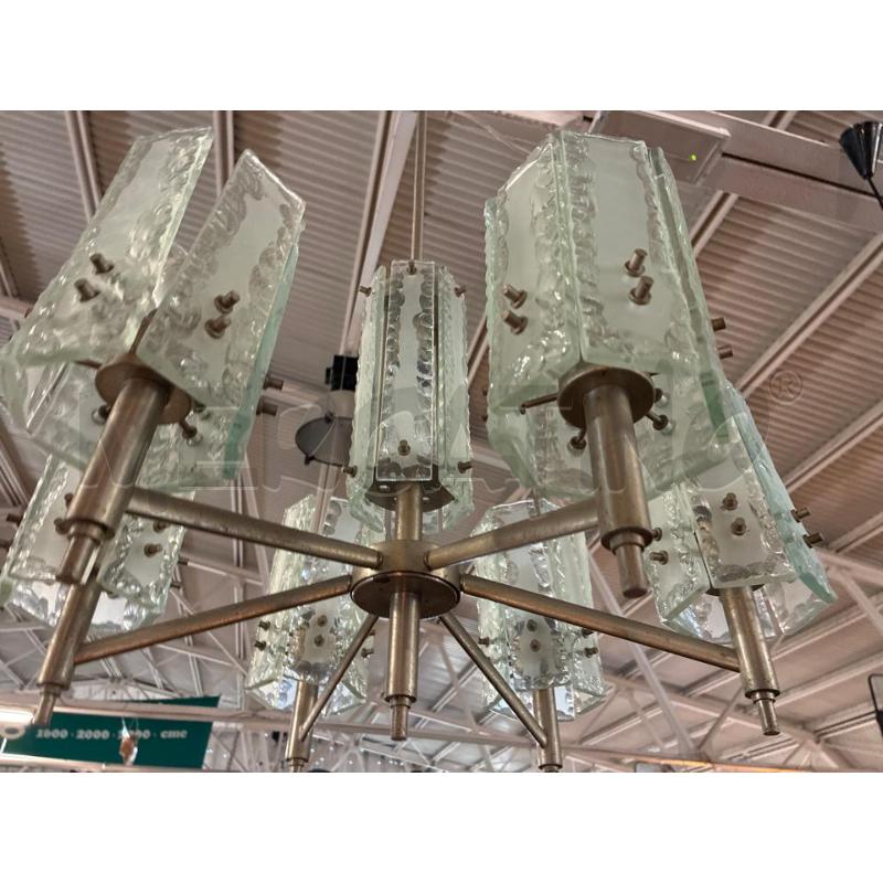 LAMPADARIO SPACE AGE IN VETRO STRUTTURATO 6 LUCI BRACCIA | Mercatino dell'Usato Teramo 4