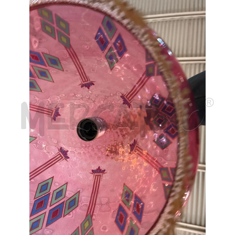 LAMPADARIO VETRO TONDO ROSA CON PENDENTI | Mercatino dell'Usato Teramo 3