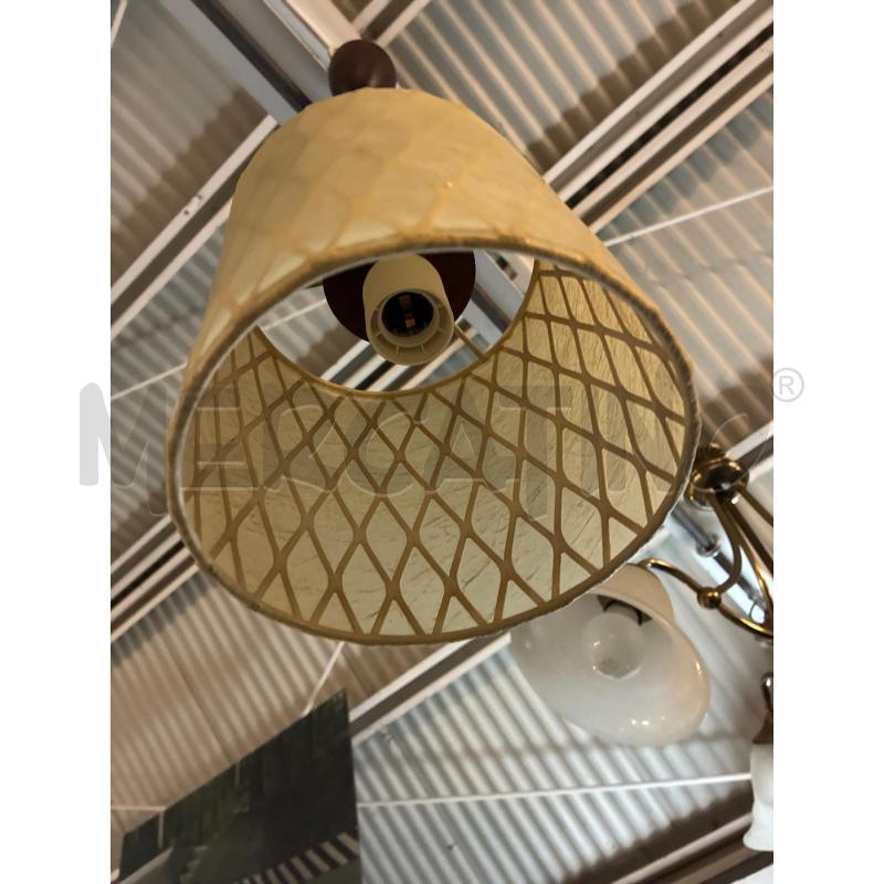 LAMPADARIO VIMINI LEGNO PELLE BIGE 1 LUCE | Mercatino dell'Usato Teramo 2