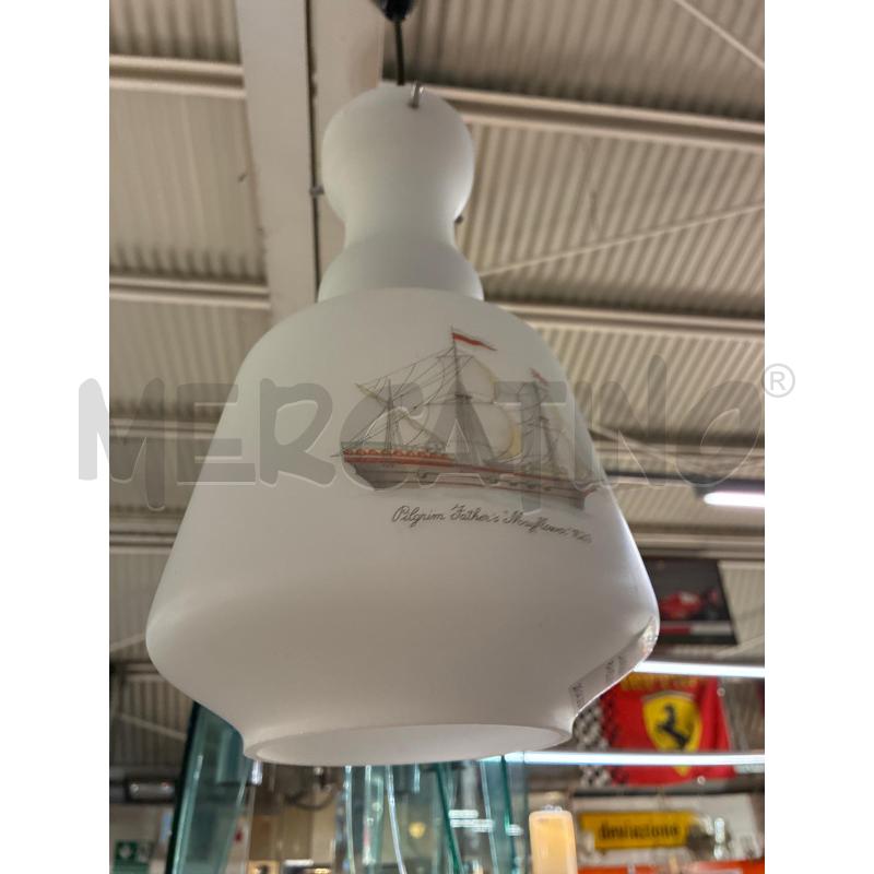 LAMPADARIO VINTAGE CARAVELLE OPALINA BIANCA | Mercatino dell'Usato Teramo 1