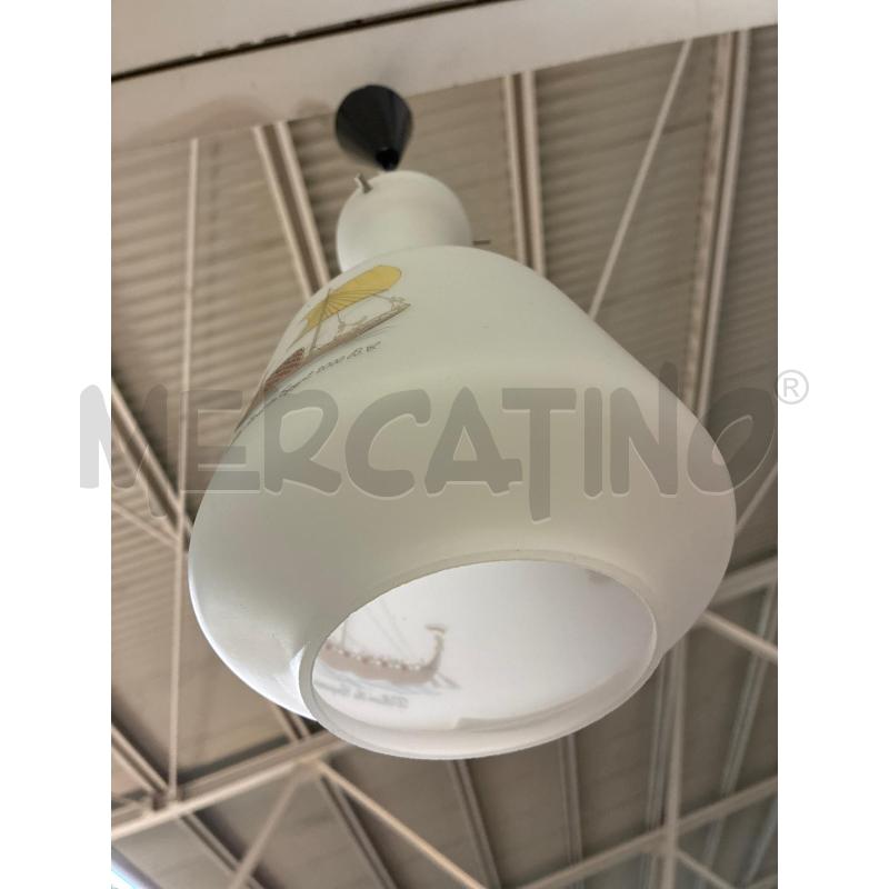 LAMPADARIO VINTAGE CARAVELLE OPALINA BIANCA | Mercatino dell'Usato Teramo 4