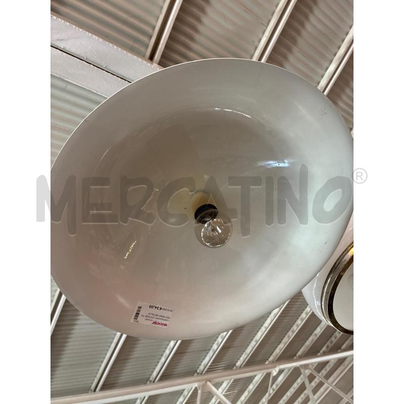 LAMPADARIO VINTAGE TONDO NERO METALLO  INTERNO BIANCO | Mercatino dell'Usato Teramo 3