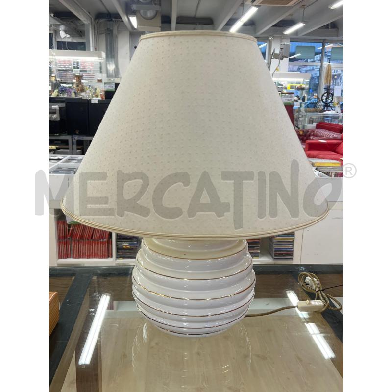 LAMPADA CERAMICA BIANCA DORATA | Mercatino dell'Usato Teramo 1