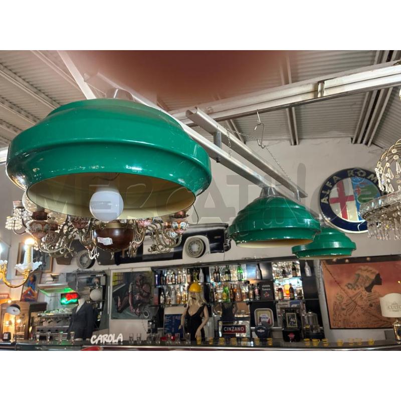 LAMPADA DA BILIARDO 3 LUCI IN VETRO VERDE - SUPPORTO  | Mercatino dell'Usato Teramo 1