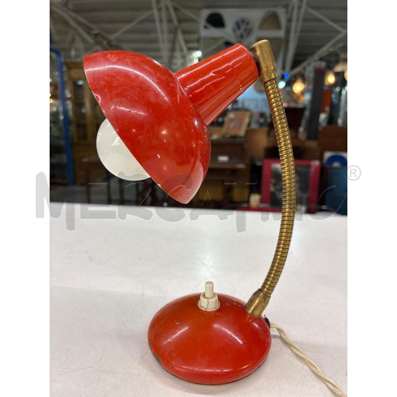 LAMPADA DA TAVOLO METALLO ARANCIO OTTONE FLESSIBILE ANNI 50 | Mercatino dell'Usato Teramo 1