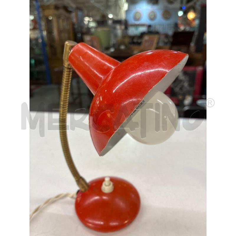 LAMPADA DA TAVOLO METALLO ARANCIO OTTONE FLESSIBILE ANNI 50 | Mercatino dell'Usato Teramo 3