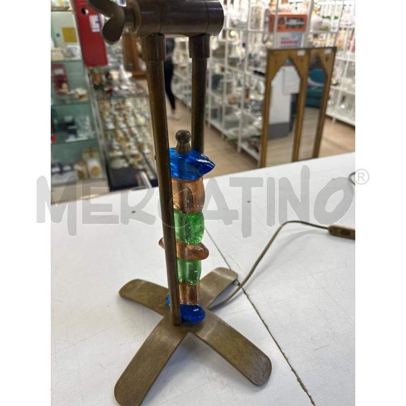 LAMPADA ETNICA BRONZO CAPPELLO REGOLABILE PIEDISTALLO VETRI MURANESI | Mercatino dell'Usato Teramo 2